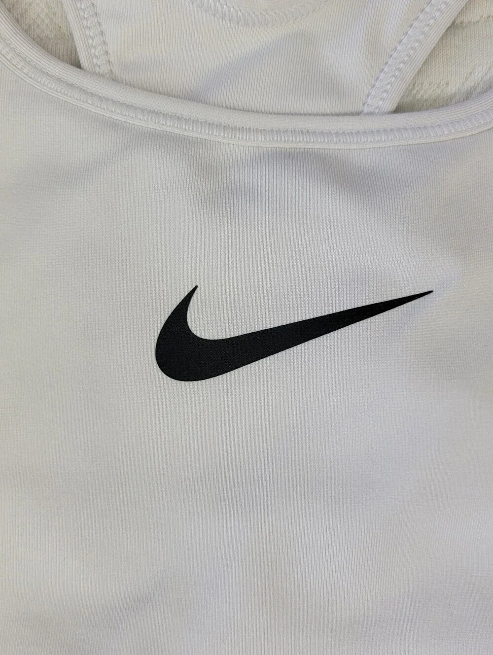 Nike Dri-Fit Sports Bra Small Logo White Racerback womens lightly lined wireless